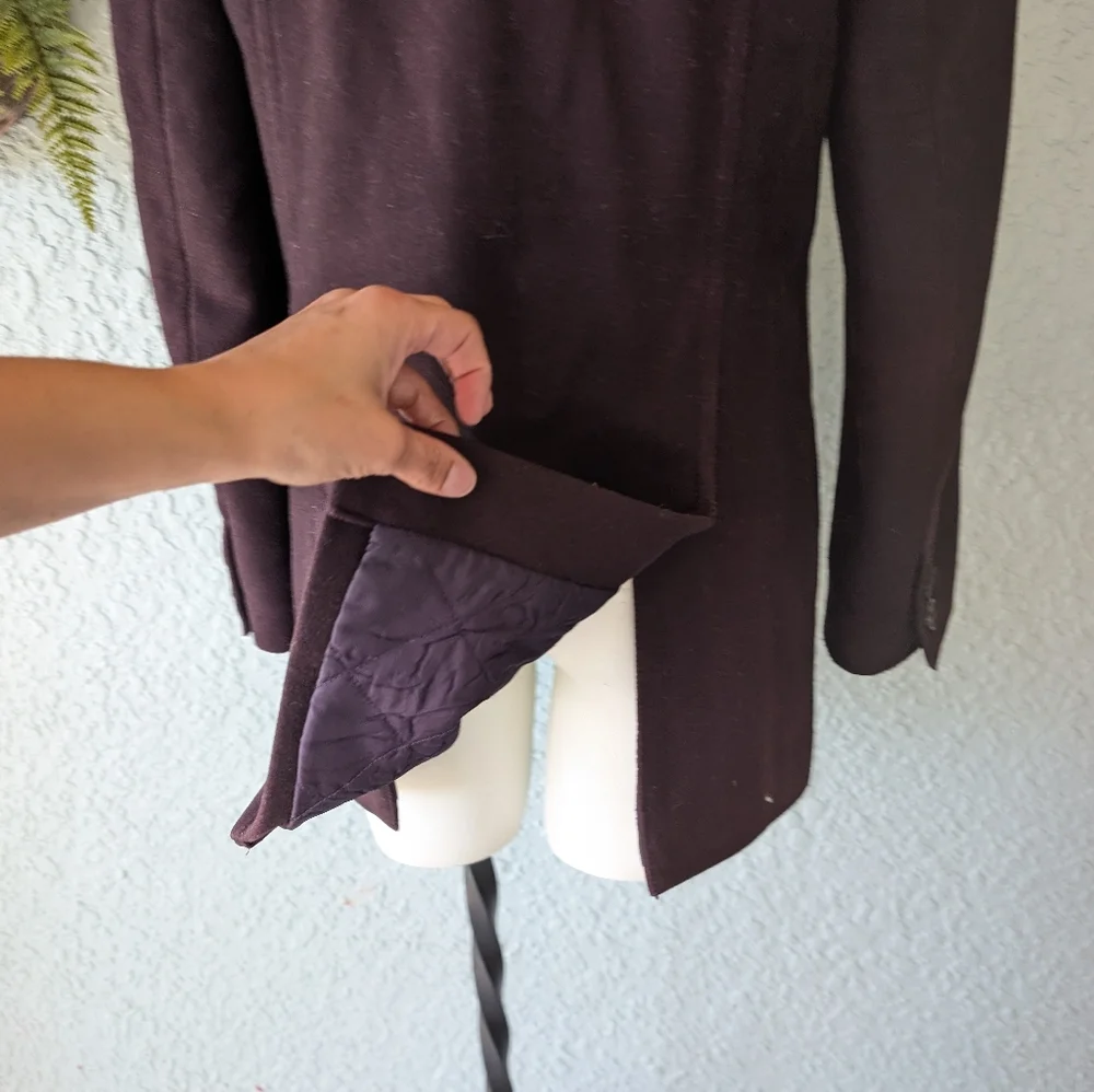J Crew Peacoat, Jacket, Women’s Medium. Wool,‎ Plum/purple - Picture 5 of 6
